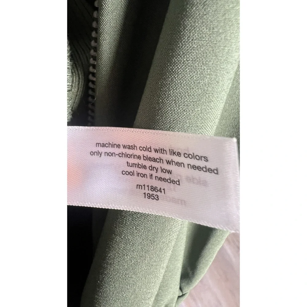 LIVI By Lane Bryant Plus Size 18 Green Stretch‎ Woven Zip-Up Sleeveless Jumpsuit - Picture 11 of 13